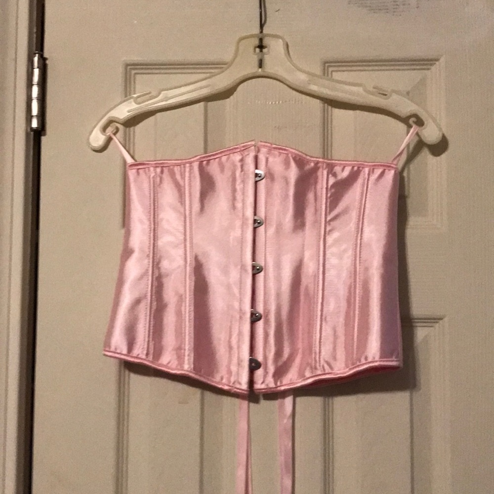 Pink satin waist cincher